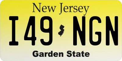 NJ license plate I49NGN