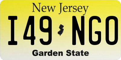NJ license plate I49NGO
