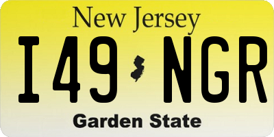 NJ license plate I49NGR