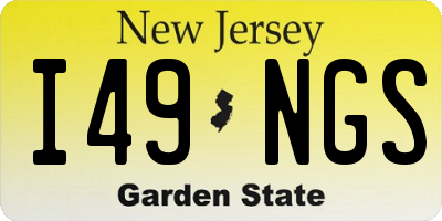NJ license plate I49NGS