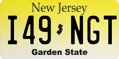 NJ license plate I49NGT