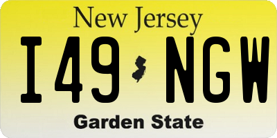 NJ license plate I49NGW