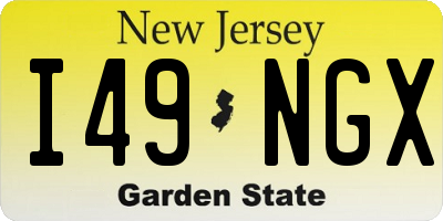 NJ license plate I49NGX