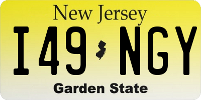 NJ license plate I49NGY