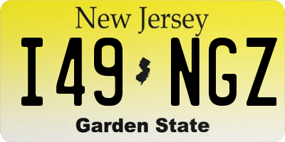 NJ license plate I49NGZ