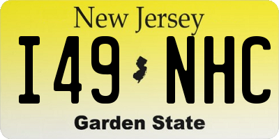 NJ license plate I49NHC