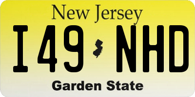 NJ license plate I49NHD
