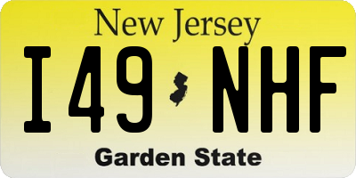 NJ license plate I49NHF