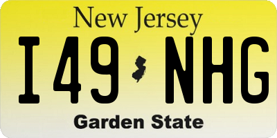 NJ license plate I49NHG