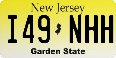 NJ license plate I49NHH