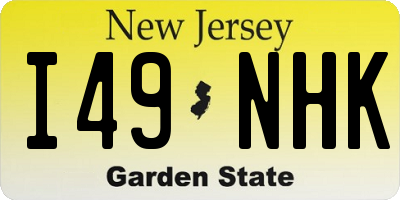 NJ license plate I49NHK