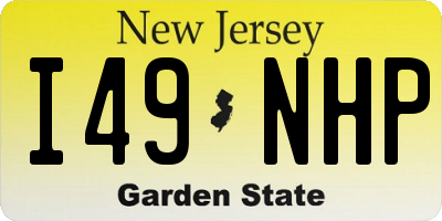 NJ license plate I49NHP