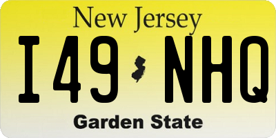NJ license plate I49NHQ