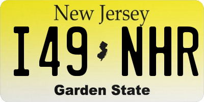 NJ license plate I49NHR