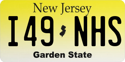 NJ license plate I49NHS