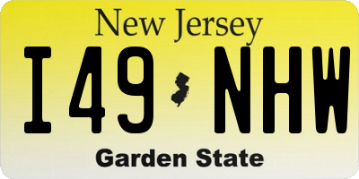 NJ license plate I49NHW