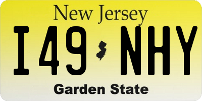 NJ license plate I49NHY