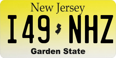 NJ license plate I49NHZ