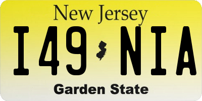 NJ license plate I49NIA