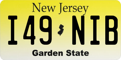 NJ license plate I49NIB
