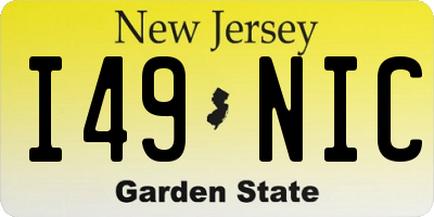 NJ license plate I49NIC