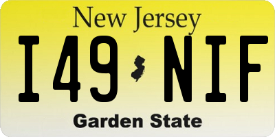 NJ license plate I49NIF