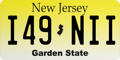 NJ license plate I49NII