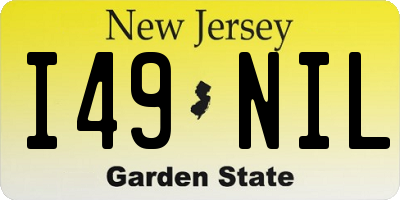 NJ license plate I49NIL