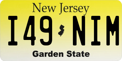 NJ license plate I49NIM