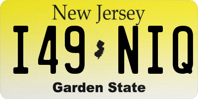 NJ license plate I49NIQ
