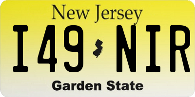 NJ license plate I49NIR