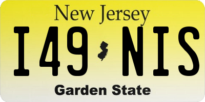 NJ license plate I49NIS