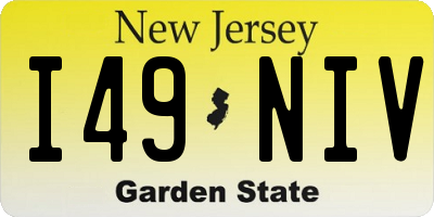 NJ license plate I49NIV