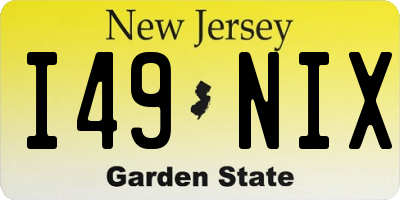 NJ license plate I49NIX