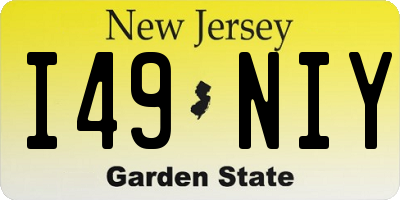 NJ license plate I49NIY