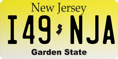 NJ license plate I49NJA