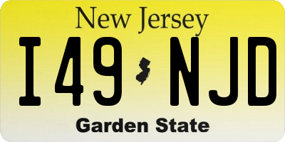 NJ license plate I49NJD