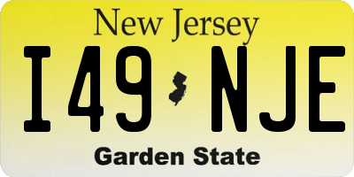 NJ license plate I49NJE