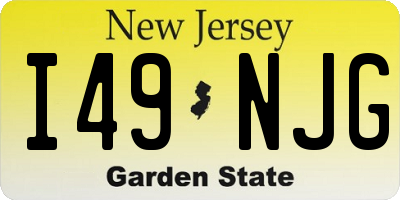 NJ license plate I49NJG