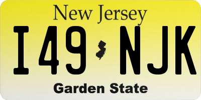 NJ license plate I49NJK
