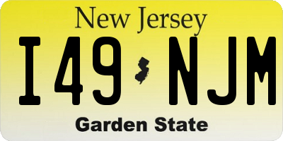 NJ license plate I49NJM