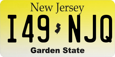 NJ license plate I49NJQ