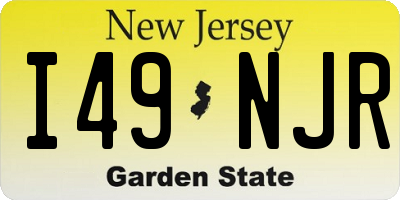 NJ license plate I49NJR