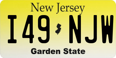 NJ license plate I49NJW