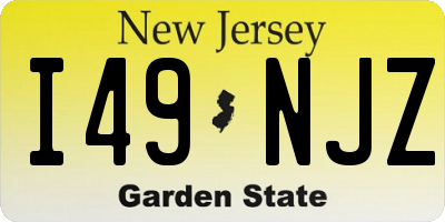 NJ license plate I49NJZ