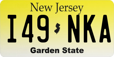 NJ license plate I49NKA