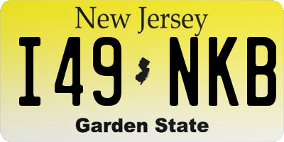 NJ license plate I49NKB
