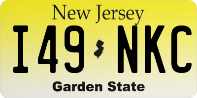 NJ license plate I49NKC