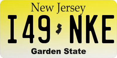 NJ license plate I49NKE