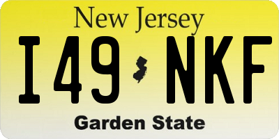 NJ license plate I49NKF